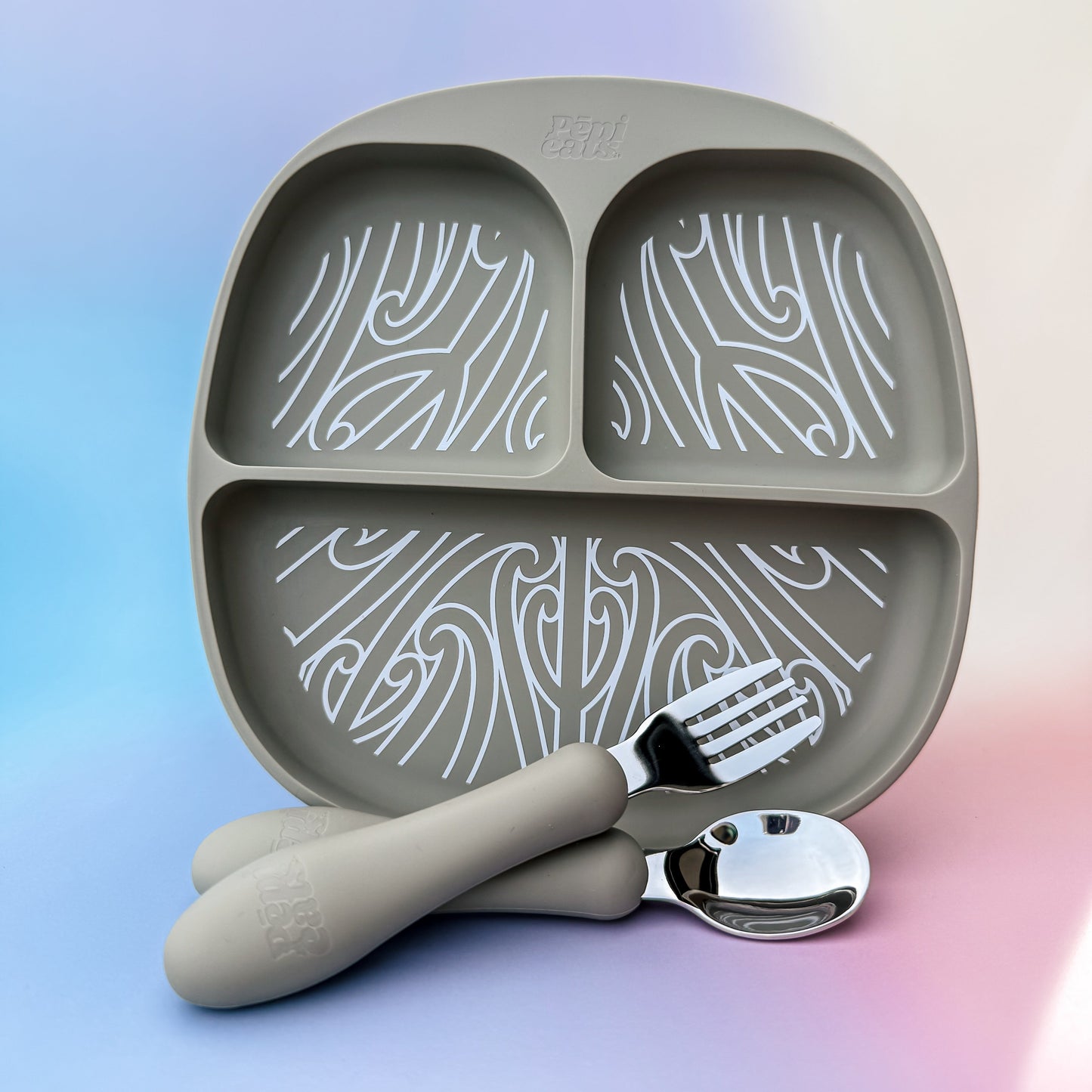 Silicone Suction Plate Kākāriki (No cutlery)