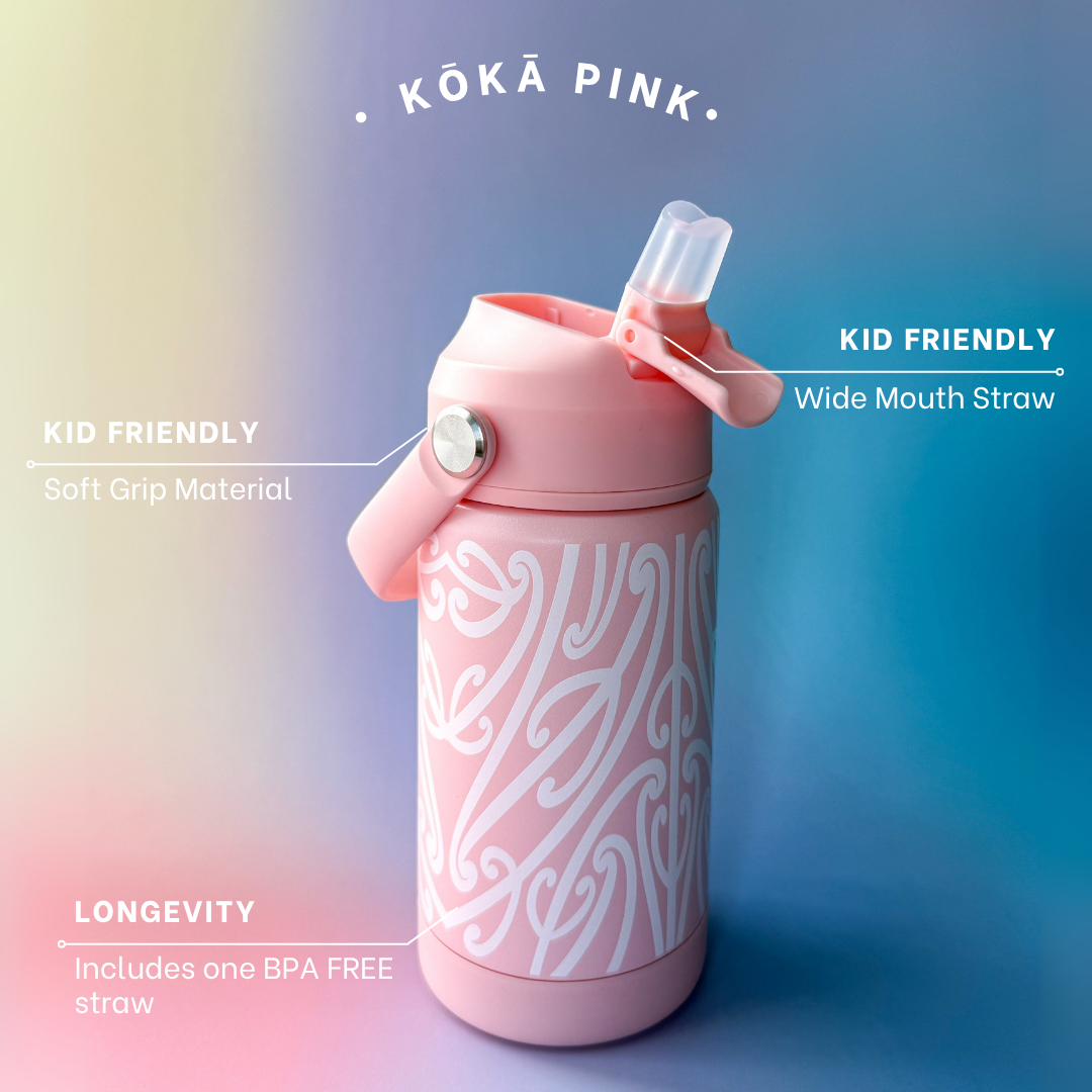 Kōkā Pink Stainless Steel Kids Drink Bottle