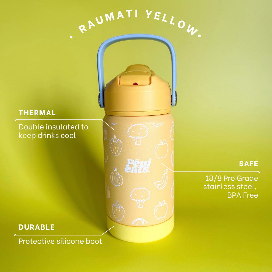 Raumati Yellow Stainless Steel Kids Drink Bottle