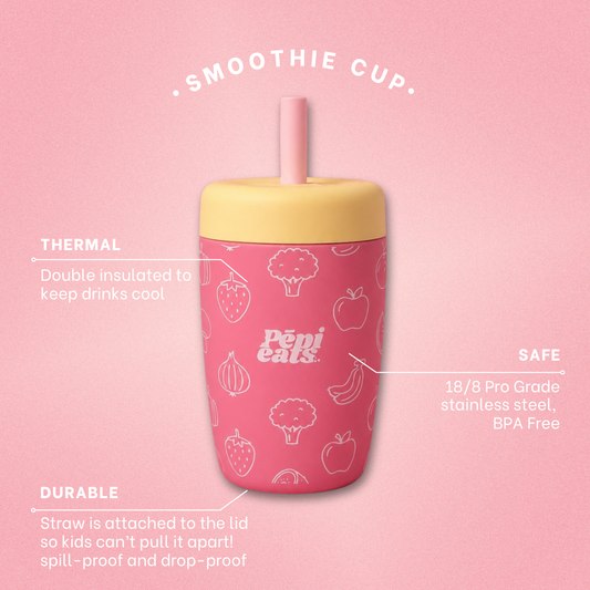 Pink Pēpi Eats Stainless Steel Smoothie Cup