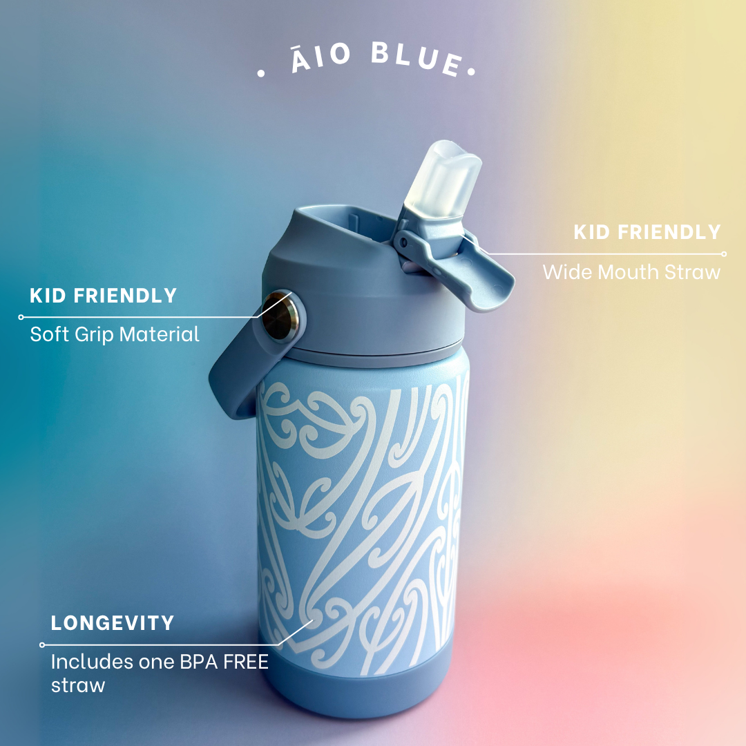 Āio Blue Stainless Steel Kids Drink Bottle