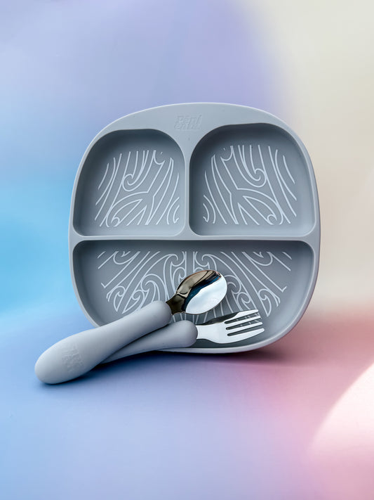 Silicone Suction Plate with Cutlery Marama