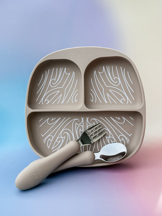 Silicone Suction Plate with Cutlery Onepu